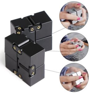 Folding Puzzles Magic Cube Infinity Fidget Cube Pressure Reduction Toy (Black)