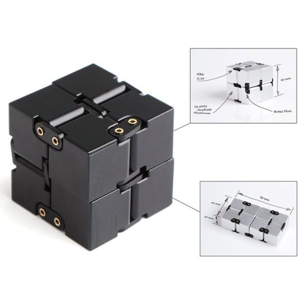 Folding Puzzles Magic Cube Infinity Fidget Cube Pressure Reduction Toy (Black) - Image 6