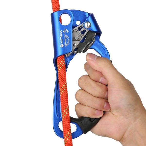 XINDA TP-8606 Outdoor Rock Climbing Aerial Work Anti-fall Handheld Rope Gripper for 8-12mm Diameter Rope Right (Blue) - Image 7