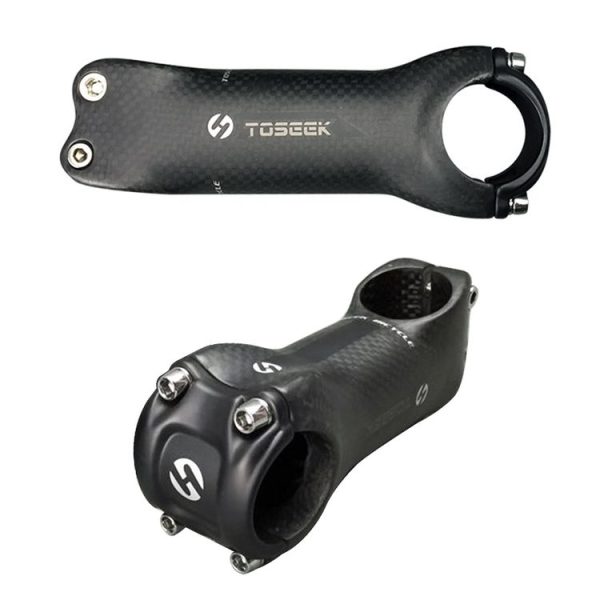 TOSEEK All Carbon Fiber 3KUD Texture Road Mountain Bike Ultra-light Handlebar Stem Riser Faucet, Size: 6 Degree, 80mm (Matte) - Image 3