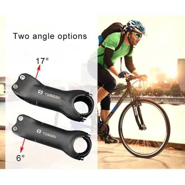 TOSEEK All Carbon Fiber 3KUD Texture Road Mountain Bike Ultra-light Handlebar Stem Riser Faucet, Size: 6 Degree, 80mm (Matte) - Image 5