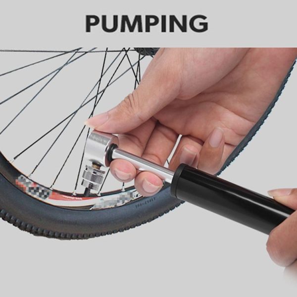 Manual Mini Portable Bicycle Aluminum Alloy Pump+ Glue-free Tire Patch + Fish-shaped Tire Lever (Red) - Image 15