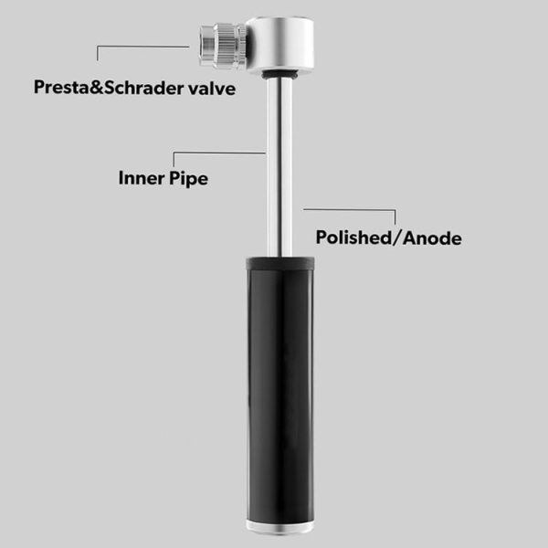 Manual Mini Portable Bicycle Aluminum Alloy Pump+ Glue-free Tire Patch + Fish-shaped Tire Lever (Red) - Image 3