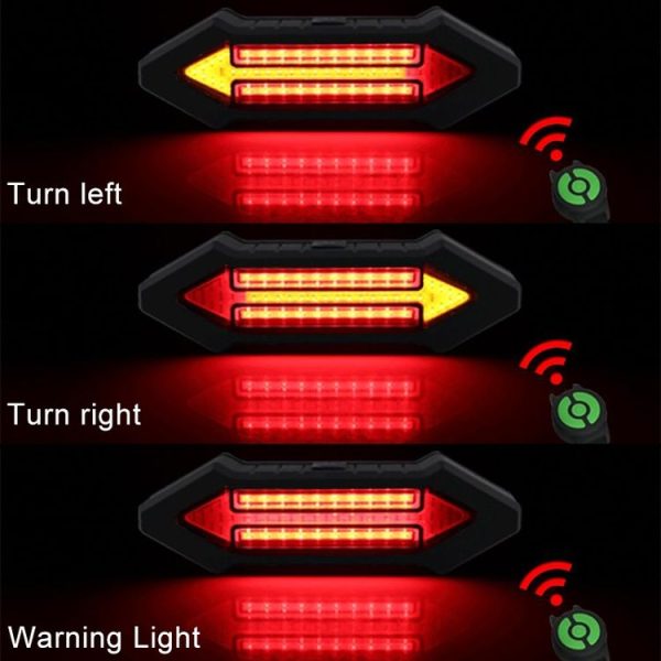 Bicycle Tail Light Intelligent Wireless Remote Control Turn Signal Warning Light - Image 8
