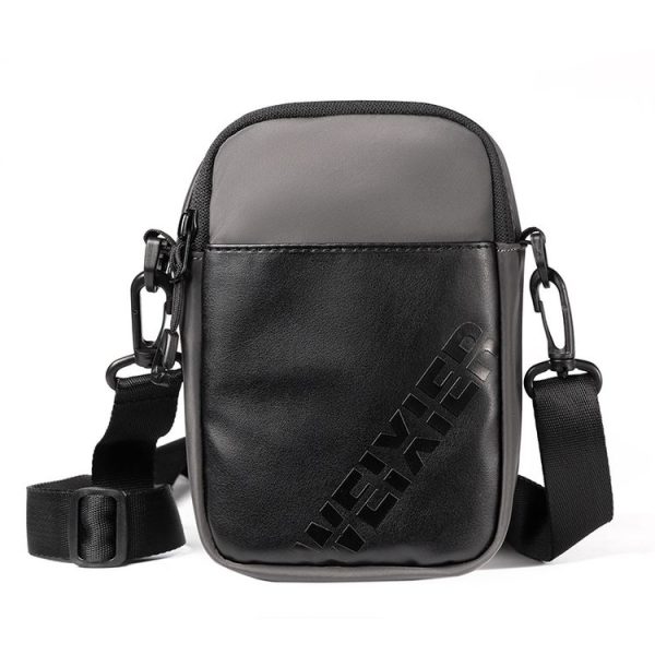 WEIXIER 9545 Men Outdoor Casual Leather Crossbody Bag Waterproof Waist Bag (Grey)