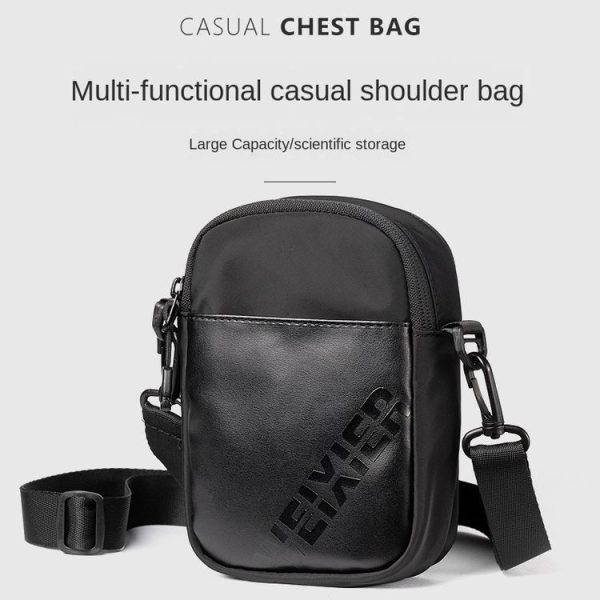 WEIXIER 9545 Men Outdoor Casual Leather Crossbody Bag Waterproof Waist Bag (Grey) - Image 10