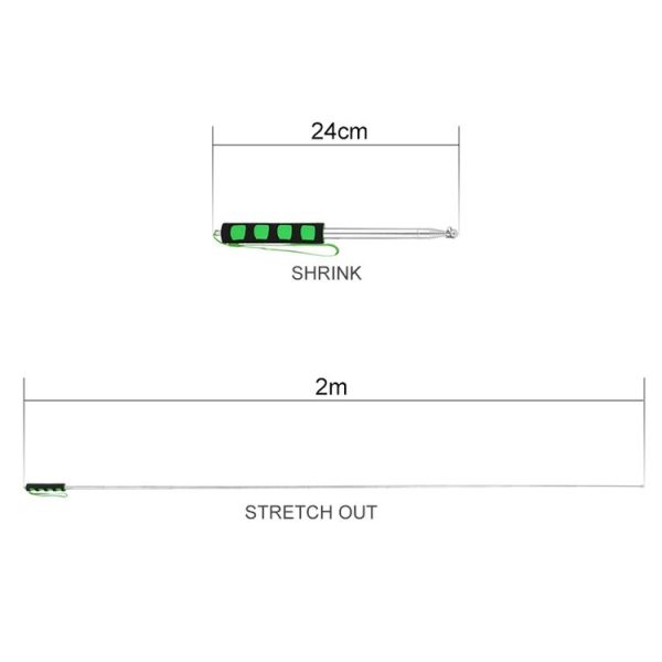 2M 9 Knots Telescopic Stainless Steel Rubber Sleeve Teaching Stick Guide Signal Flag, Random Color Delivery - Image 3