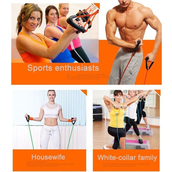 Fitness Exercise Resistance Bands Stretch Elastic Rope Workout Yoga Rally Muscle Training Exercise Rope, Size: 5*8*1200mm, Random Color Delivery - Image 12