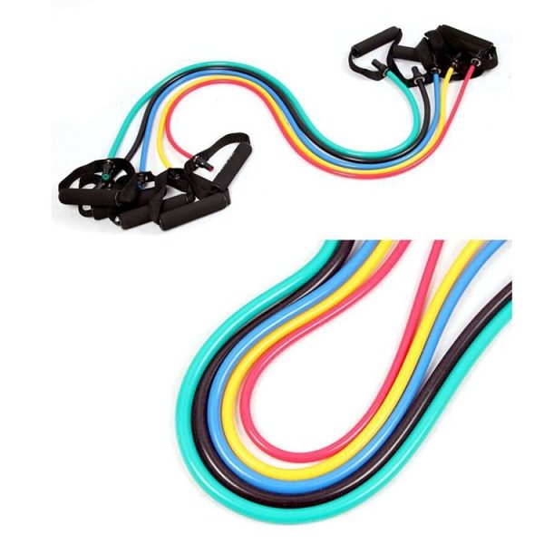 Fitness Exercise Resistance Bands Stretch Elastic Rope Workout Yoga Rally Muscle Training Exercise Rope, Size: 5*8*1200mm, Random Color Delivery - Image 8
