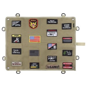 KOSIBATE CL-126 Hook and Loop Fastener Badge Storage Board with Hook (Khaki)