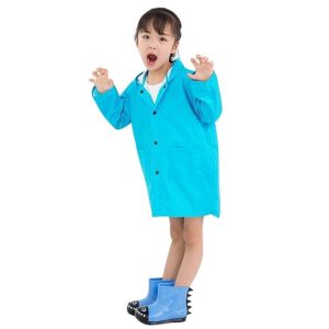Cartoon Dinosaur Children Fashion Raincoat Size: M (Blue)