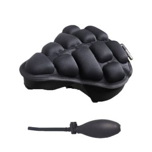 BC-203 2.0 M Size Bicycle Foldable Inflatable Airbag Cushion Seat Cover with Inflator (Black)