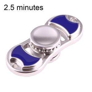 Zinc Alloy Fidget Spinner Toy Stress Reducer Anti-Anxiety Toy for Children and Adults, 2.5 Minutes Rotation Time, Small Steel Beads Bearing, Two Leaves (Dark Blue)