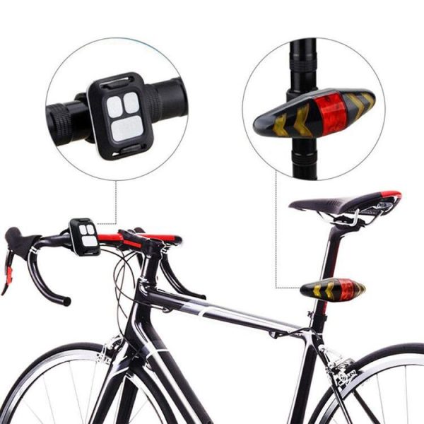 Bicycle Tail Light Intelligent Wireless Remote Control Turn Signal Warning Light (White) - Image 5