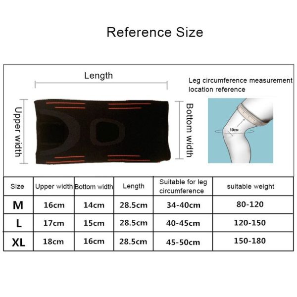 Sports High Elastic Shockproof Non-slip Silicone Knee Support Guards with Pressure Strip Size: L - Image 6