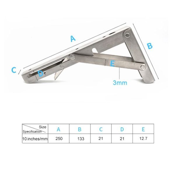 10 inch Billy (304) Wall-mounted Foldable Stainless Steel Spring Storage Shelf for Dining Table - Image 4