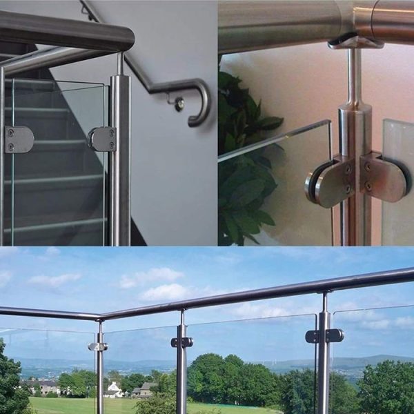 5-8mm Concave Curved Bottom Matte Polished 304 Stainless Steel Fixed Clip Railing Glass Wood Layer Board Clamp Bracket - Image 7