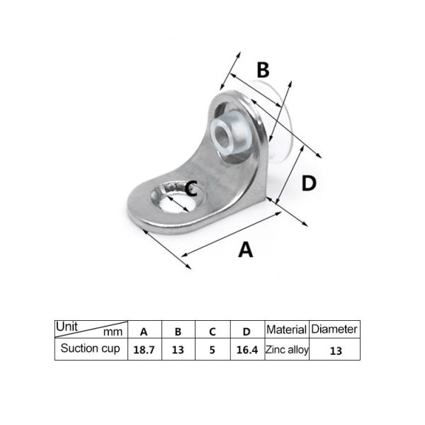 60 PCS Round Thickened Zinc Alloy Bright Layer Sucker Plate Bracket, C, Weight: 4.8g - Image 3