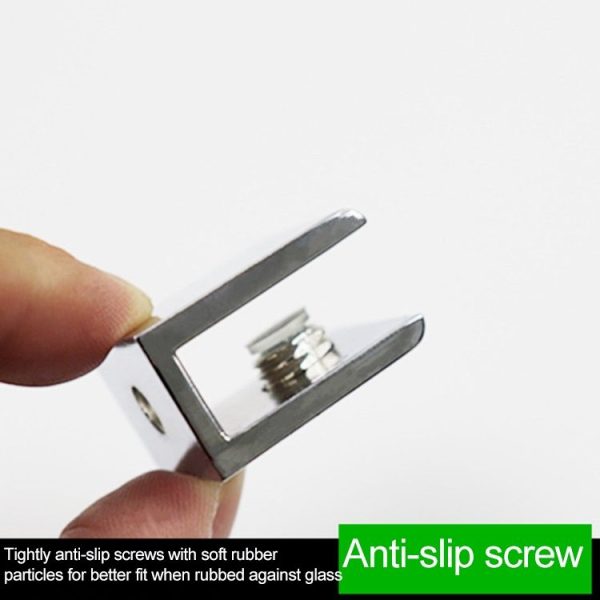 Zinc Alloy Bright Fixed Bracket Connection 10mm Rectangular Glass Fixing Clamp - Image 4