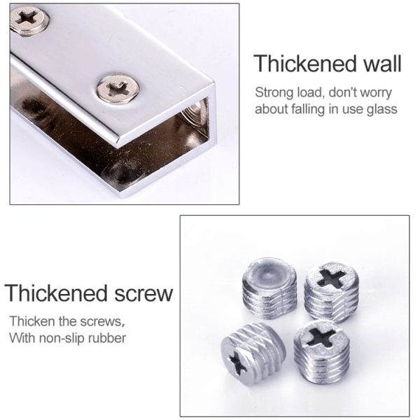 10 PCS Zinc Alloy Bright Fixed Bracket Connection Two-sided Nail Glass Fixing Clamp - Image 3