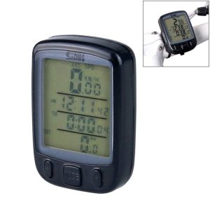 SUNDING 563A Bike Bicycle Waterproof Wired LCD Screen Luminous Mileage Speedometer Odometer, Chinese Version (Black)