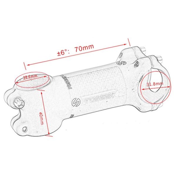 TOSEEK Road Mountain Bike Ultra-light Handlebar Stem Riser Faucet, Size: 6 Degree, 70mm (Matte) - Image 4