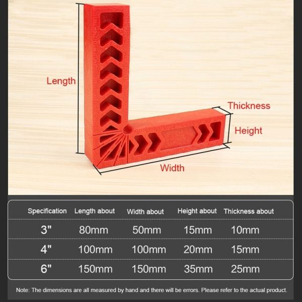 6 Inch Plastic 90 Degree Woodworking Auxiliary Positioner Square Ruler Fixing Tool - Image 5