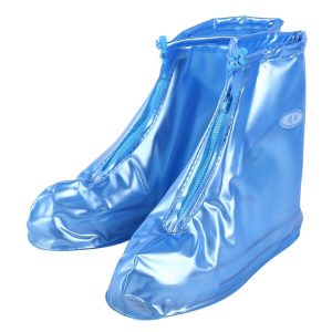 Fashion PVC Non-slip Waterproof Thick-soled Shoe Cover Size: S (Blue)