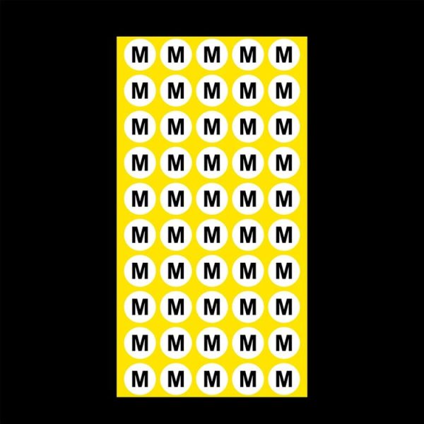 1000 PCS Round Shape Size Sticker Clothes Size Label, Size: M - Image 3