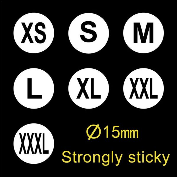 1000 PCS Round Shape Size Sticker Clothes Size Label, Size: M - Image 4