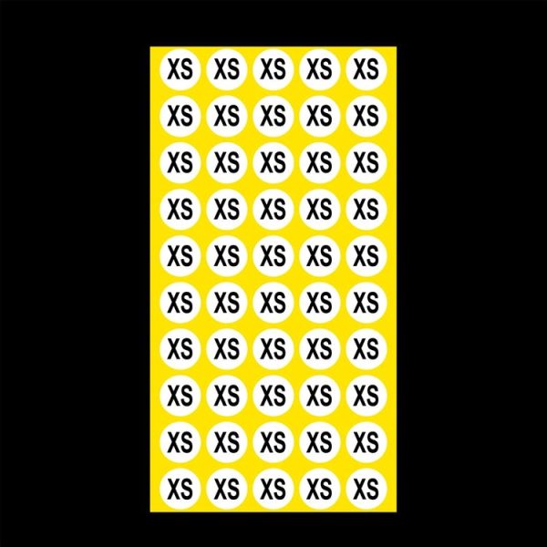 1000 PCS Round Shape Size Sticker Clothes Size Label, Size: XS - Image 3