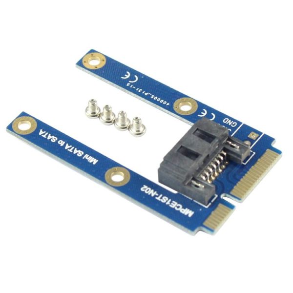 Mini PCI-E mSATA SSD to SATA 7 Pin MPCIe Extension Adapter Card (Blue) - Image 3