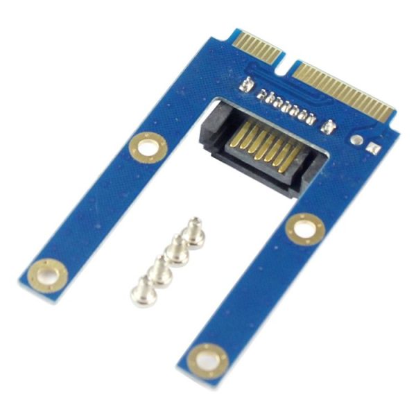 Mini PCI-E mSATA SSD to SATA 7 Pin MPCIe Extension Adapter Card (Blue) - Image 4