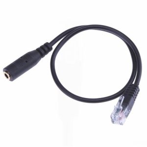 3.5mm Jack to RJ9 PC / Mobile Phones Headset to Office Phone Adapter Convertor Cable, Length: 32cm (Black)