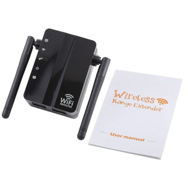 300Mbps Wireless-N Range Extender WiFi Repeater Signal Booster Network Router with 2 External Antenna, EU Plug (Black) - Image 5