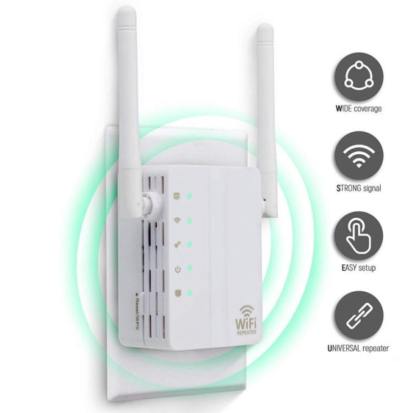 300Mbps Wireless-N Range Extender WiFi Repeater Signal Booster Network Router with 2 External Antenna, EU Plug (Black) - Image 9