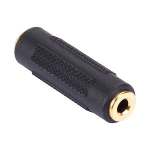 Gold Plated 3.5mm Female Jack to 3.5mm Female Jack Audio Adapter (Black)