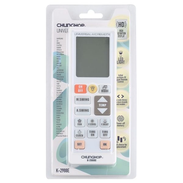 Chunghop K-2988E Universal A / C Remote Controller with Flashlight - Image 8
