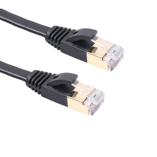 3m CAT7 10 Gigabit Ethernet Ultra Flat Patch Cable for Modem Router LAN Network - Built with Shielded RJ45 Connectors (Black) - Image 3