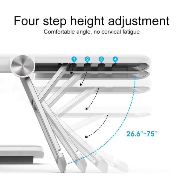 MOMAX KH2 FOLD STAND Elite Aircraft Computer Folding Holder Bracket (White) - Image 3