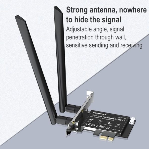 COMFAST CF-AX180 PRO 1800Mbps PCI-E Bluetooth 5.2 Dual Frequency Gaming WiFi 6 Wireless Network Card - Image 5