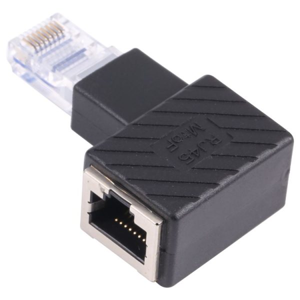 RJ45 Male to Female Converter 90 Degrees Extension Adapter for Cat5 Cat6 LAN Ethernet Network Cable - Image 2