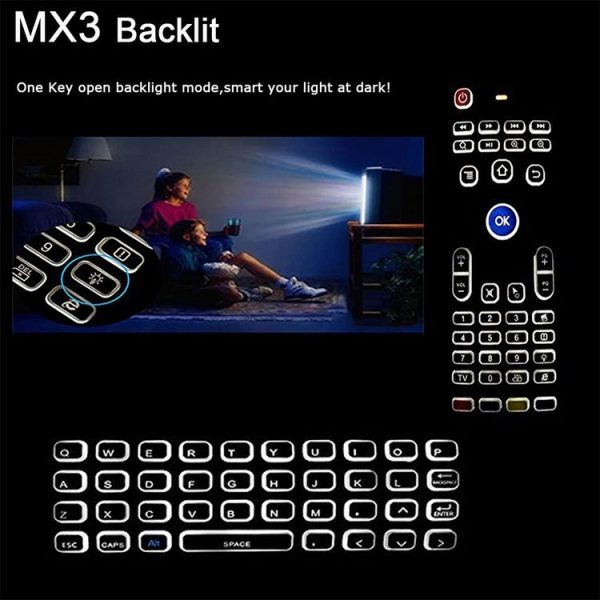 MX3-L White Backlit Version 2.4GHz Fly Air Mouse Wireless Keyboard Remote Control - Image 5