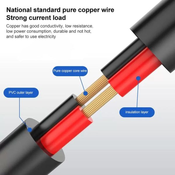 DC Male To DC Male + DC Female Power Connection Cable, Length: 0.3m - Image 3