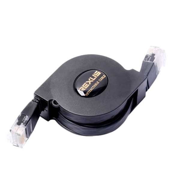 REXLIS 1m CAT6 Retractable Flat RJ45 Ethernet Network LAN Cable (Black) - Image 4