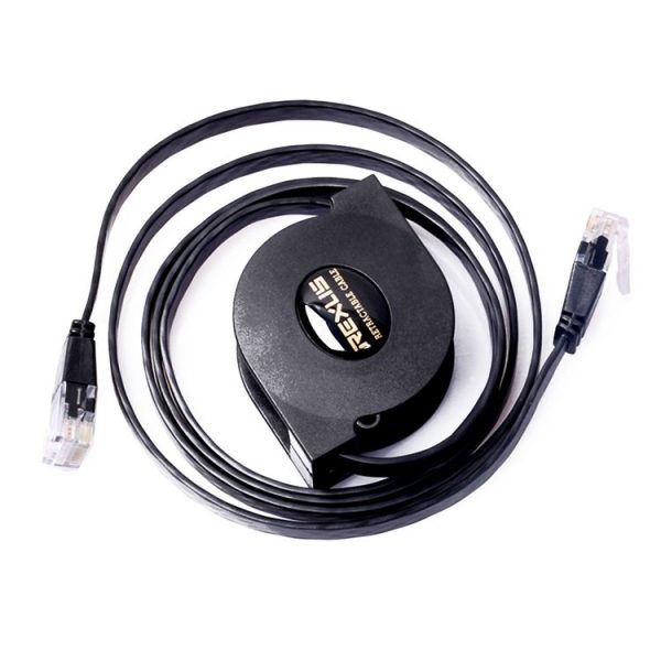 REXLIS 2m CAT6 Retractable Flat RJ45 Ethernet Network LAN Cable (Black) - Image 3
