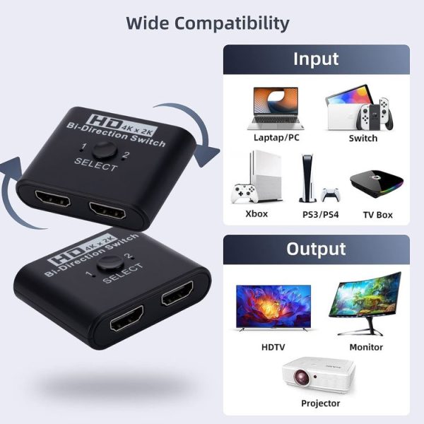 2 In 1 Out 4K HD Video Bi-Direction HDMI Switcher - Image 6