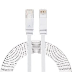 5m CAT6 Ultra-thin Flat Ethernet Network LAN Cable, Patch Lead RJ45 (White)