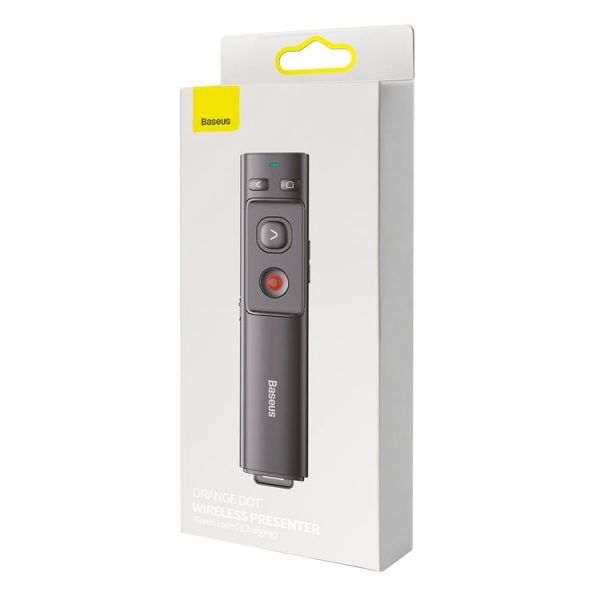 Baseus WKCD010013 Orange Dot RF2.4GHz PPT Green Laser Wireless Multimedia Presenter Page Turning Pen, Charging Version, Control Distance: 200m (Grey) - Image 8
