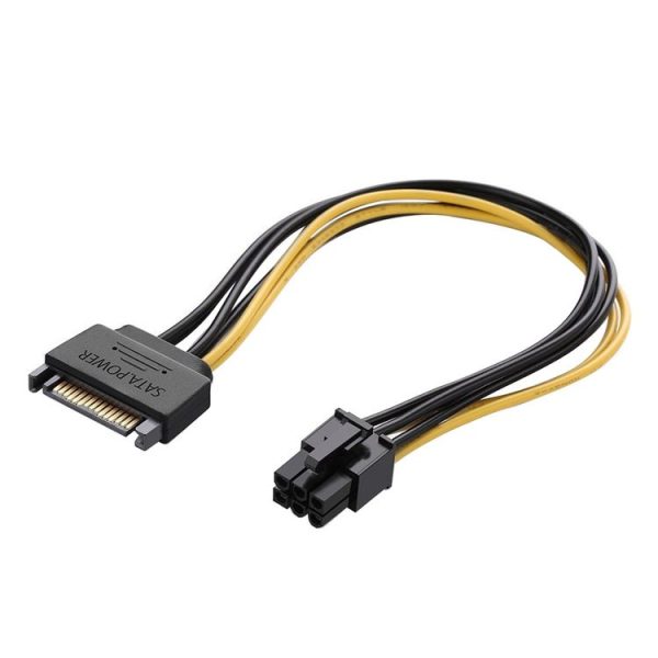 20cm SATA 15 Pin to 6 Pin PCI Express Graphics Video Card Sata Power Cable - Image 2